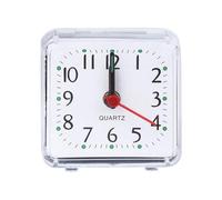 Small Alarm Clocks Bedside, Mini Square Alarm Clock, Battery Digital Clock with Large Display & Snooze Function for Heavy Sleepers, Bedrooms, Travel, Battery Powered, Durable & Portable Design (White)