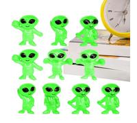 Small Alien Figures - PVC 2.8cm 10 Pieces | Collectible Ornament Mini Flexible Figurines | Cute Desktop Shelf Mantel Decoration For Bedroom Birthday School Party Use