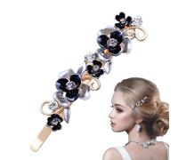 Small Alloy Hair Pliers - Half Flower Hair with Girls Rhinestones | Vintage Accessories for Weddings, Beach, Excursions and Dance, Elegance and Daily Comfort