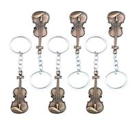 Small Alloy Violin Pendant - Durable Stainless Ring, Orchestral String Theme Accessory, Realistic Detailed Carving Work, High Gloss polishs | Purse Decoration for Artists & Performers