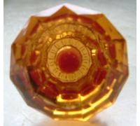 small amber cut glass drawer & cupboard pulls (knobs)