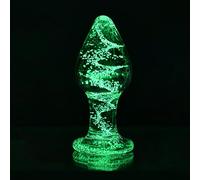 Small Anal Plug,Glass Butt Plug,Glow in The Dark Dildo,Anal Trainer Anal Expander Training Sex Toy