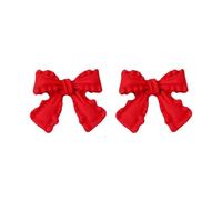 Small And Cute Bow Earrings: Charming Accessories That Of Sweetness And To Your Look Drop Heart Earrings (Red, One Size)