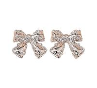 Small And Cute Bow Earrings: Charming Accessories That Of Sweetness And To Your Look Hot Statement Necklace (Silver, One Size)