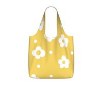 Small And Fresh Contracted Broken Flowers Reusable Foldable Shopping Bag â€“ Full-Print Design Lightweight 25l Polyester Tote With Drawstring Closure & Built-In 7Ã-10cm Compact Storage Pouch