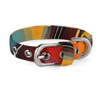 Small and Medium Pet Collars Adjustable Pet Collar Oxford Cloth Abstract Watercolor Guitar Printing Pet Collar Personalized Cat Dog Collar