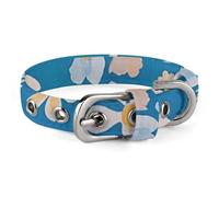 Small and Medium Pet Collars Adjustable Pet Collar Oxford Cloth Blue Floral Printing Pet Collar Personalized Cat Dog Collar
