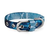 Small and Medium Pet Collars Adjustable Pet Collar Oxford Cloth Bule Marble Printing Pet Collar Personalized Cat Dog Collar