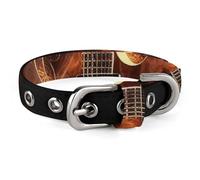 Small and Medium Pet Collars Adjustable Pet Collar Oxford Cloth Fire Guitar Printing Pet Collar Personalized Cat Dog Collar