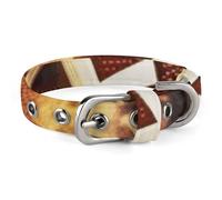 Small and Medium Pet Collars Adjustable Pet Collar Oxford Cloth Flaming American Football Printing Pet Collar Personalized Cat Dog Collar