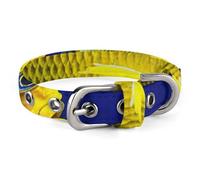 Small and Medium Pet Collars Adjustable Pet Collar Oxford Cloth Fly Yellow Fish Printing Pet Collar Personalized Cat Dog Collar