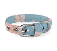 Small and Medium Pet Collars Adjustable Pet Collar Oxford Cloth Light Blue Printing Pet Collar Personalized Cat Dog Collar