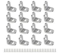 Small Angle Brackets 20mm, 16 Pcs L Shaped Bracket for Wood 90 Degree Corner Brace Right Angle Brackets with Screws for Shelves Wood Shelf
