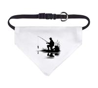 Small 'Angler With Fish' Dog/Cat/Pet Bandana (PD00062955)