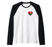 Small Angola Flag for Proud Angolan Pride Heritage Roots Raglan Baseball Tee