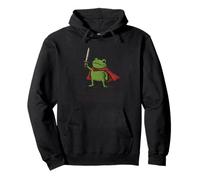 Small Angry Unstoppable Frog Funny gaming Cute warrior frogs Pullover Hoodie