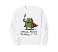 Small Angry Unstoppable Frog Funny gaming Cute warrior frogs Sweatshirt