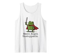 Small Angry Unstoppable Frog Funny Gaming Cute Warrior Frogs Tank Top