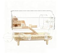 Small Animal Acrylic Cage - Transparent Double Deck Habitat Enclosure, Compact 17.7 x 11 x 13.3 Inch Pet Home, Durable Clear Structure, Practical Indoor Housing Solution for Hamster Hedgehog Ferret