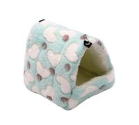 Small Animal Bed Cushion Mat, Soft Plush Nest For Hamsters & Rabbits(Blue,S)