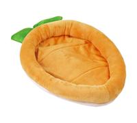 Small Animal Beds - Carrot Shape Sleeping Cushion, Warm Rabbits Pad For Indoor, Soft Flannel Bunny Mattress, Plush Guinea Pig Resting Mat, Cute Pet Rug For Couch Chair Cage And House