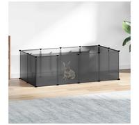 (black) vidaXL Small Animal Cage PP and Steel Animal Supply House Black/Transparent