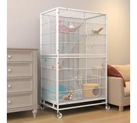 Small Animal Cage for Ferrets, Chinchillas, and Sugar Gliders - 2/3 Tiers, Encrypted Metal Wire Mesh, Spacious Design (60x46x70cm)