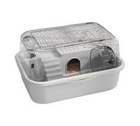 Small Animal Cage, Hamster Cage, Gerbil Habitat Enclosure with 2 Tiers and Silent Running Wheel for Chinchilla Bunny Squirrel Resting Playing, 13.78 x 9.84 x 7.28 Inches, 1 Piece, 840 g