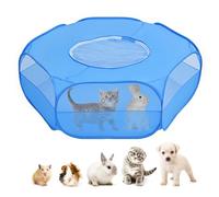 Small Animal Cage, Hamster Playpen, Guinea Play Pen with Cover, Outdoor/Indoor Pet Pop up Playpen, Hamster Run Playpen Tent Perfect for Rabbit Guinea Pig Rat Puppy (Blue)