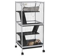 Small Animal Cage Light Grey Metal PP Nylon 113.5H x 52L x 52Wcm 4Level withRamp