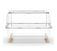 Small Animal Cage, Pet Cage, Hamster Cages, Hamster Cages and Habitats,Full Glass Hamster Cage 360° Clear Visibility, Small Animal Cage Water proof & Chew-Proof Design