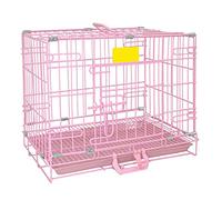 Small Animal Cage, Pet Cage, Large Dog Teddy Cage Bold Indoor Household Cat Cage Dog Cage, Foldable Storage(Pink,30)