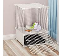 Small Animal Cage, Pet Cage, Rabbit Cage Indoor Bunny Hutch - Guinea Pig Cages, with Removable Pull-Out Trays(B,35 * 39 * 54cm)