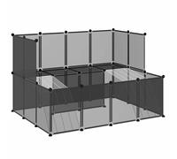 Small Animal Cage PP and Steel Animal Supply House Black/Transparent vidaXL
