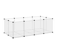 Small Animal Cage PP and Steel Animal Supply House Black/Transparent vidaXL