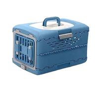 Small Animal Cage, Puppy Car Carrier with Handle, Portable Cat Cage for Road Trips At Home Retreats Easy Unfolding Space Saving Design(Blue)