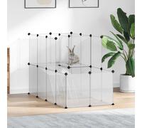vidaXL Small Animal Cage Transparent 142x74x93 cm PP and Steel