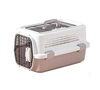 Small Animal Cage, Two Door Plastic Pet Kennel Top Front Loading, Portable Puppy Pet Crate for Travel Indoor Outdoor Use