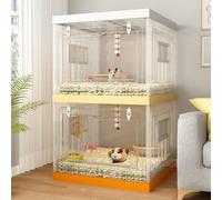 Small Animal Cage with Clear Front Door, Ideal for Hamsters, Chinchillas, and Reptiles, Easy Access Design