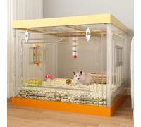 Small Animal Cage with Clear Front Door, Ideal for Hamsters, Chinchillas, and Reptiles, Easy Access Design