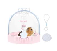 Small Animal Carrier - 7.17x7.09 Inches Travel Hamster and Bunny Cage for Easy Transport, Pet Supply Carry Case with Hydration Bottle for Outdoor Adventures, Walking, Travel & Camping