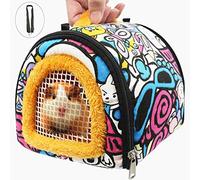 Small Animal Carrier Bag Small Guinea Pig Hedgehog Carriers with Detachable Strap Double Zipper Travel Pets Small Guinea Pig Chinchillas Hamster Rat Hedgehog Carriers Sling Handbag for Small Animals