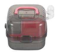 Small Animal Carrier with Double Layer Design for Chinchillas | ABS Construction, Pink Finish, Ventilated Interior, Portable for Vet Visits and Outdoor Activities