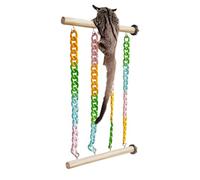 Small Animal Climbing Toy - Natural Wooden Pet Swing & Chew Toy | 30 x 20 cm Cage Accessories for Sugar Gliders, Hamsters & Ferrets | Stimulate the Game Gym for Exercise and Anr