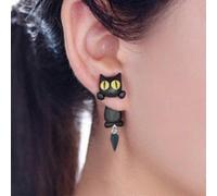 Small Animal Dinosaur for Crocodile Rabbit Pig for Cat Fox Earrings European and American Personality Style Earrings Jew Long cat D