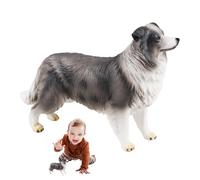 Small Animal Figures - Realistic Puppy Model Series, Collie Dog Miniatures | Precision Figure Miniature Model Animal Structure Character Series Unit, Expression of the co