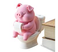 Small Animal Figurines Funny Animal Squatting on The Toilet Lawn Statue