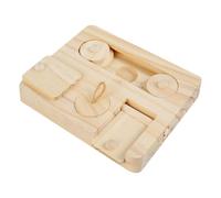Small Animal Foraging Toys - 12 Piece Wooden Puzzle Dispenser, Interactive Chew Play Accessory | Creatives Modern Design Feeding Cage Pet House Tool For Hamster Mice Rabbits