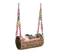 Small Animal Hammock- Chew-Proof Breathable Suspension Bed | Hamster Bed with Removable Mat for Sugar Glider Indoor Home Syrian Dwarf Guinea Pig Small Animal Cage Sleeping Rest Accessory