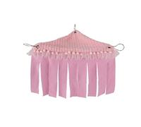 SMALL ANIMAL HAMSTER TENT GUINEA PIG HIDEOUT TASSLES CHINCHILLA FERRET CAGE DWARF BUNNY SHELTER (Roseate)